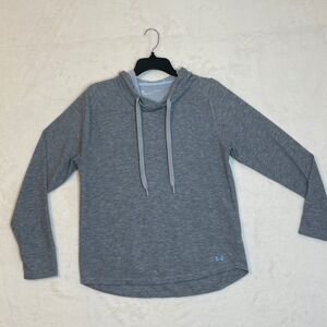 Under Armour Womens Hoodie Medium Gray Pullover Long Sleeve Athletic Loose Fit